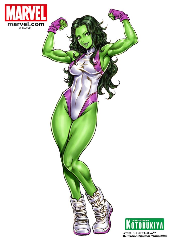 She-Hulk Bishoujo Statue Illustration by Shunya Yamashita