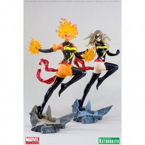 Ms. Marvel Carol Danvers and Binary Version Bishoujo Statues from Kotobukiya and Marvel