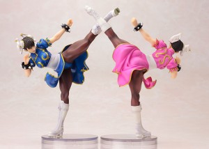 Street Fighter Pink and Blue Costume Chun-Li Bishoujo Statues from Kotobukiya and Capcom