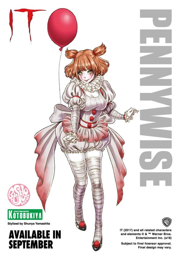 IT (2017) Pennywise Bishoujo Statue Illustration by Shunya Yamshita for Kotobukiya