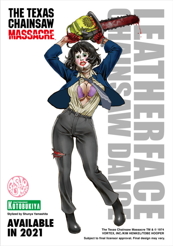 Leatherface Texas Chainsaw Massacre Dance Version Bishoujo Statue Illustration by Shunya Yamashita for Kotobukiya